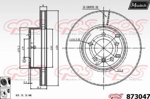 Maxtech 873047.6060 - Disque de frein cwaw.fr