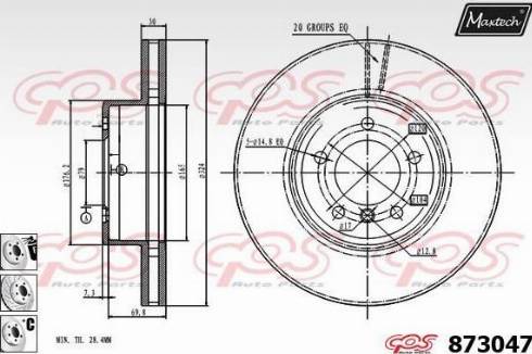 Maxtech 873047.6880 - Disque de frein cwaw.fr