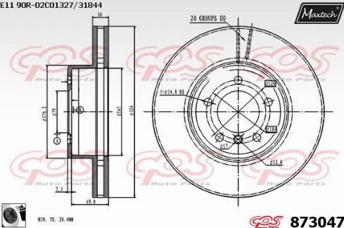 Maxtech 873047.0060 - Disque de frein cwaw.fr