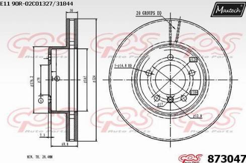 Maxtech 873047.0000 - Disque de frein cwaw.fr