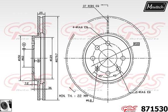 Maxtech 873047 - Disque de frein cwaw.fr