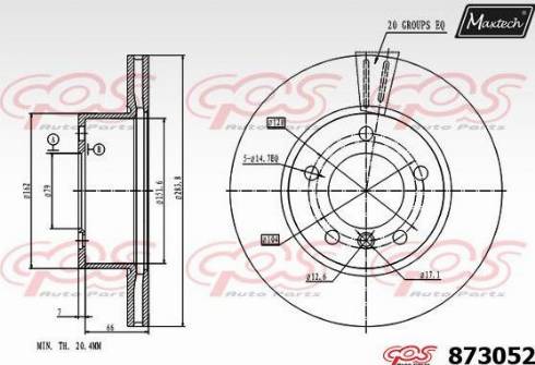 Maxtech 873052.0000 - Disque de frein cwaw.fr