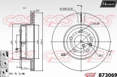 Maxtech 873069.6980 - Disque de frein cwaw.fr