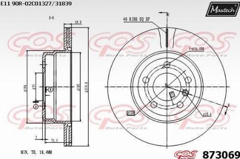 Maxtech 873069.0000 - Disque de frein cwaw.fr