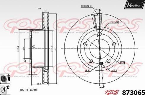 Maxtech 873065.6060 - Disque de frein cwaw.fr