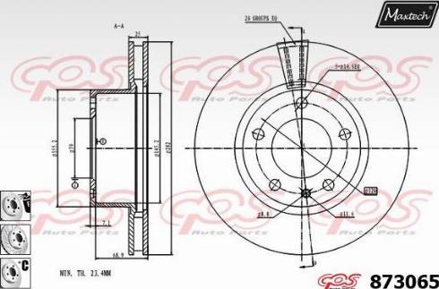 Maxtech 873065.6880 - Disque de frein cwaw.fr