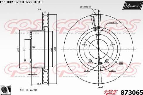 Maxtech 873065.0060 - Disque de frein cwaw.fr