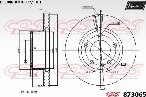 Maxtech 873065.0000 - Disque de frein cwaw.fr