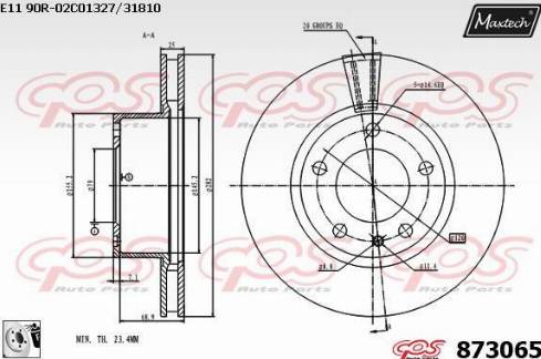 Maxtech 873065.0080 - Disque de frein cwaw.fr