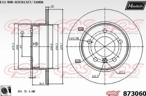 Maxtech 873060.0060 - Disque de frein cwaw.fr