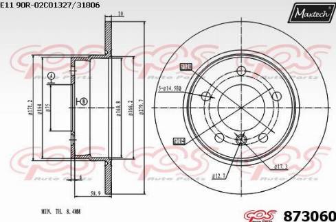 Maxtech 873060.0000 - Disque de frein cwaw.fr