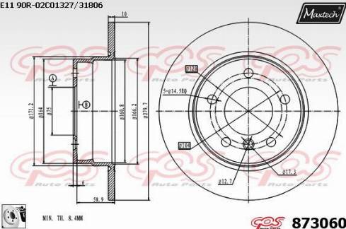 Maxtech 873060.0080 - Disque de frein cwaw.fr