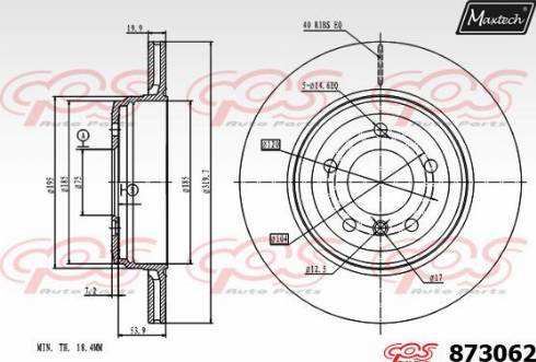 Maxtech 873062.0000 - Disque de frein cwaw.fr