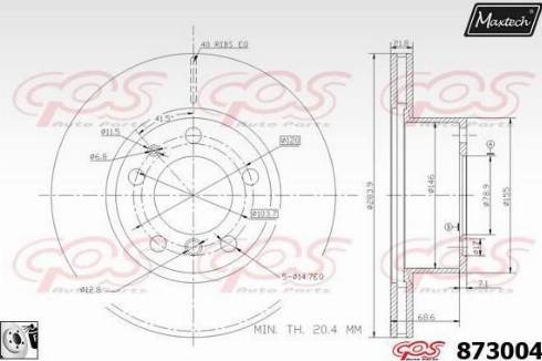 Maxtech 873004.0080 - Disque de frein cwaw.fr