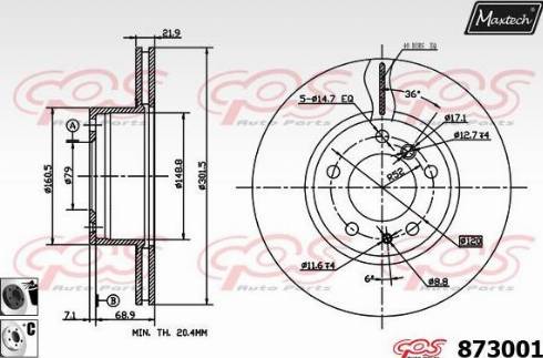 Maxtech 873001.6060 - Disque de frein cwaw.fr