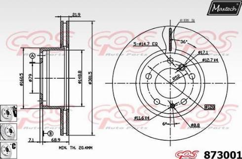 Maxtech 873001.6880 - Disque de frein cwaw.fr