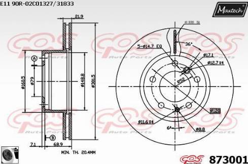 Maxtech 873001.0060 - Disque de frein cwaw.fr