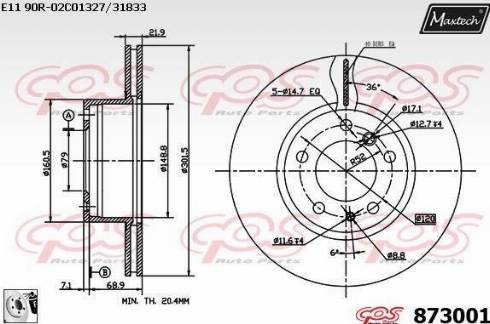 Maxtech 873001.0080 - Disque de frein cwaw.fr