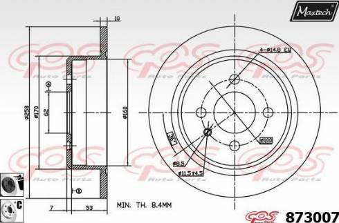 Maxtech 873007.6060 - Disque de frein cwaw.fr