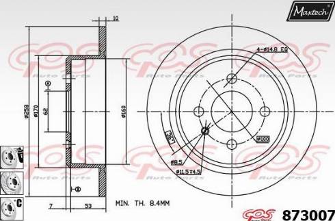 Maxtech 873007.6880 - Disque de frein cwaw.fr