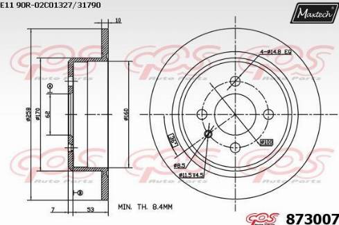 Maxtech 873007.0000 - Disque de frein cwaw.fr