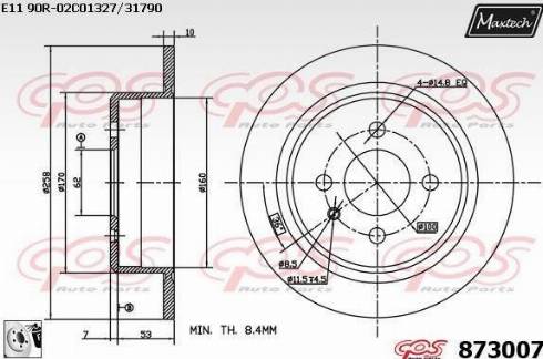 Maxtech 873007.0080 - Disque de frein cwaw.fr