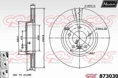 Maxtech 873030.6880 - Disque de frein cwaw.fr