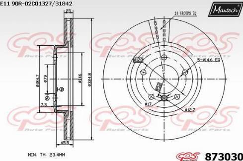 Maxtech 873030.0000 - Disque de frein cwaw.fr