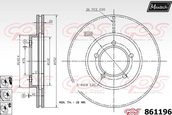 Maxtech 873030 - Disque de frein cwaw.fr