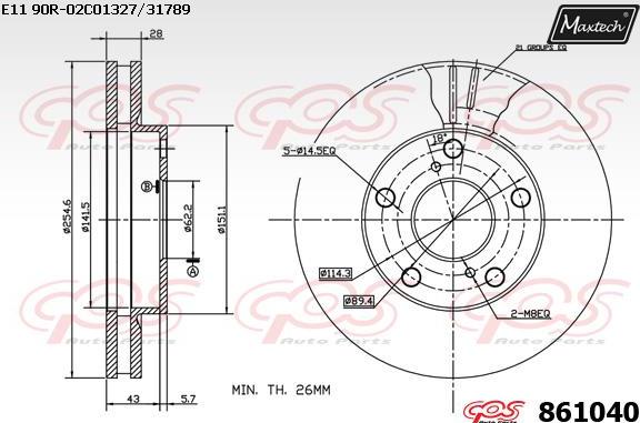 Maxtech 873037 - Disque de frein cwaw.fr