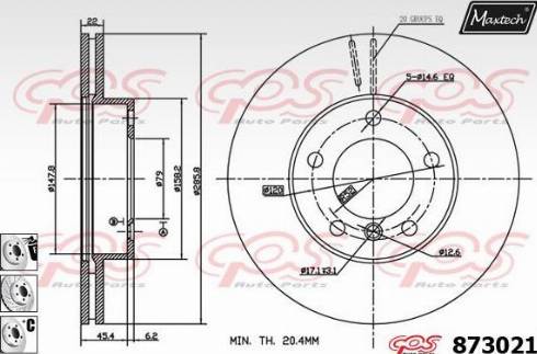 Maxtech 873021.6980 - Disque de frein cwaw.fr