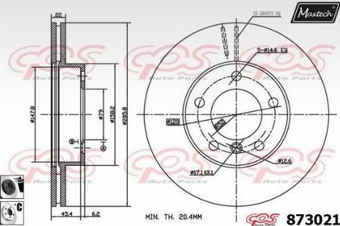 Maxtech 873021.6060 - Disque de frein cwaw.fr