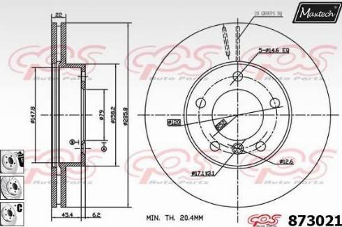 Maxtech 873021.6880 - Disque de frein cwaw.fr