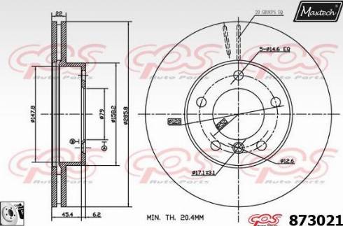 Maxtech 873021.0080 - Disque de frein cwaw.fr