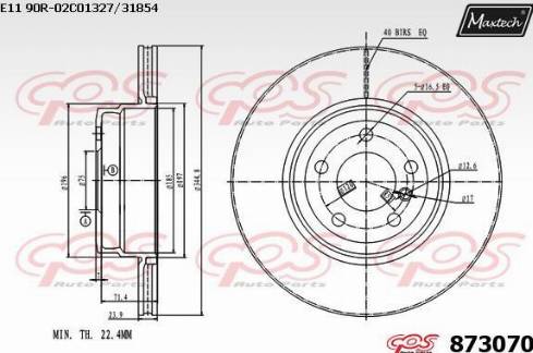 Maxtech 873070.0000 - Disque de frein cwaw.fr