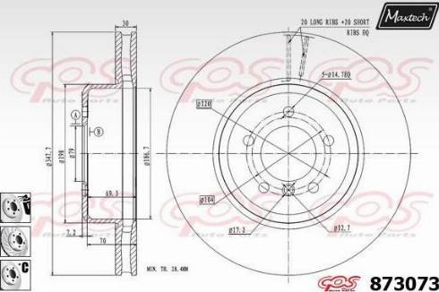 Maxtech 873073.6880 - Disque de frein cwaw.fr