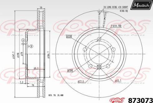 Maxtech 873073.0000 - Disque de frein cwaw.fr