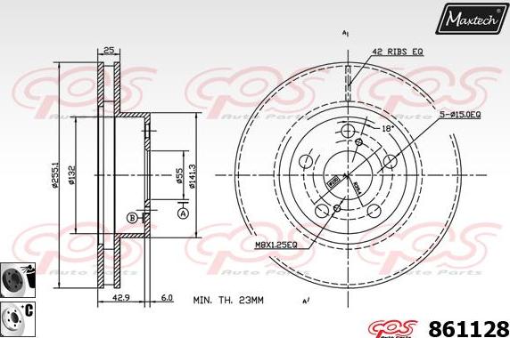 Maxtech 872508 - Tambour de frein cwaw.fr