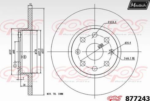 Maxtech 877243.0000 - Disque de frein cwaw.fr