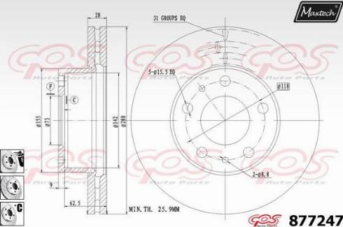 Maxtech 877247.6980 - Disque de frein cwaw.fr