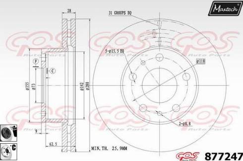 Maxtech 877247.6060 - Disque de frein cwaw.fr