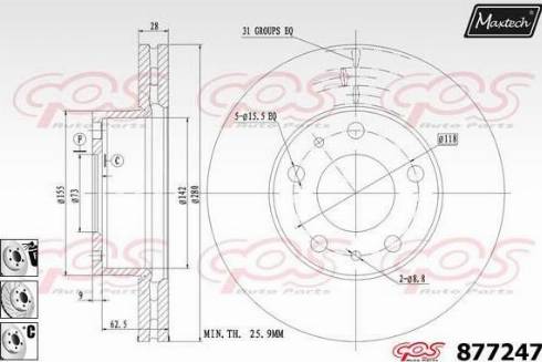 Maxtech 877247.6880 - Disque de frein cwaw.fr