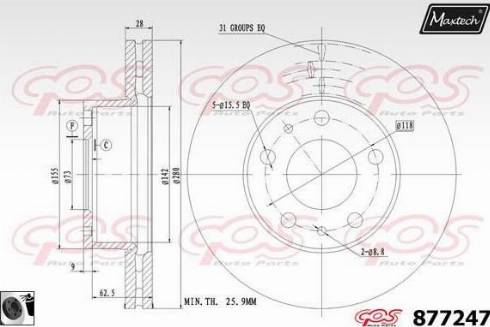 Maxtech 877247.0060 - Disque de frein cwaw.fr