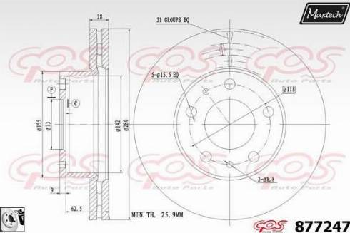 Maxtech 877247.0080 - Disque de frein cwaw.fr