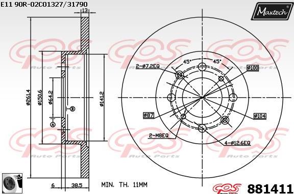 Maxtech 877208 - Disque de frein cwaw.fr