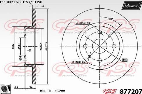 Maxtech 877207.0060 - Disque de frein cwaw.fr