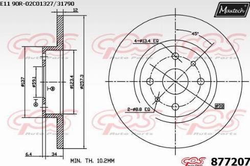 Maxtech 877207.0000 - Disque de frein cwaw.fr