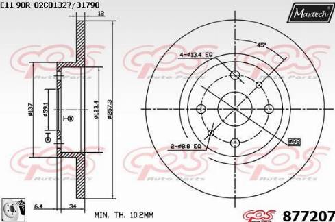 Maxtech 877207.0080 - Disque de frein cwaw.fr