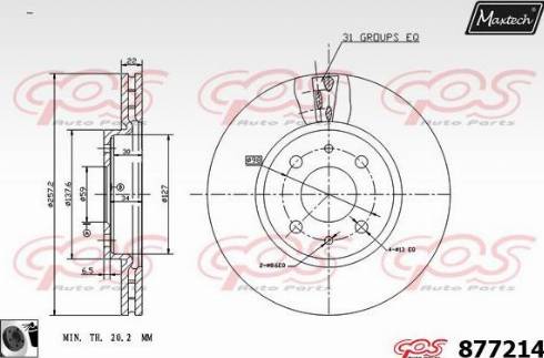 Maxtech 877214.0060 - Disque de frein cwaw.fr