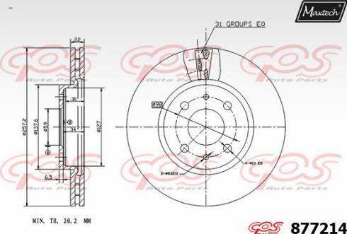 Maxtech 877214.0000 - Disque de frein cwaw.fr